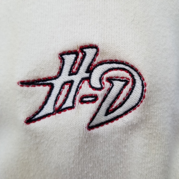 Harley-Davidson two way zipper cream knit zip up sweater M - Picture 8 of 10